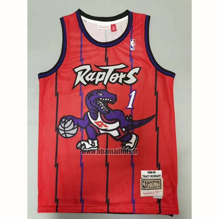 Maillot Tornto Raptors Tracy McGrady NO 1 Mitchell & Ness 1998-99 Rouge